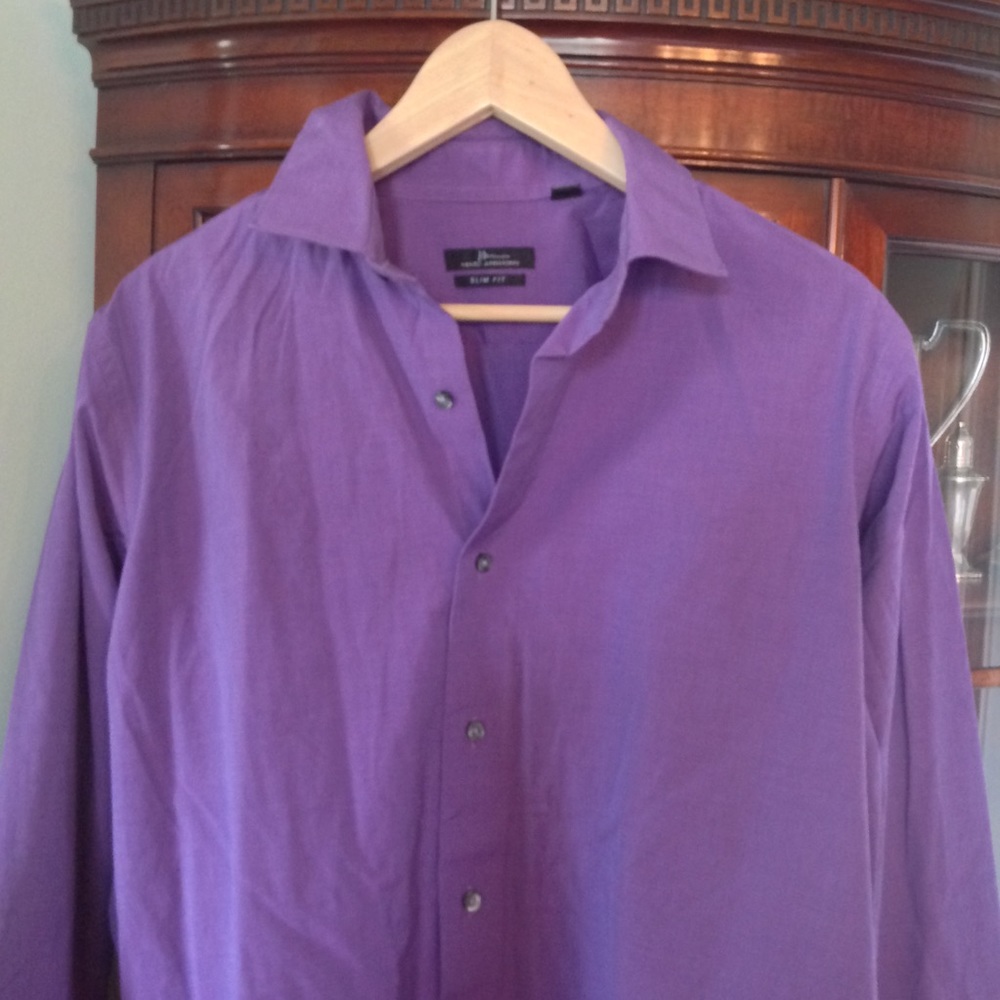 Men's purple cotton dress shirt